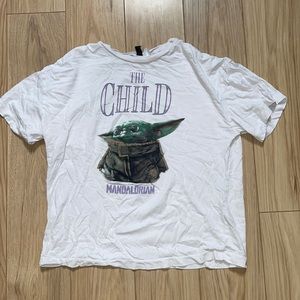 The Child Baby Yoda Mandalorian White Tee TBD I